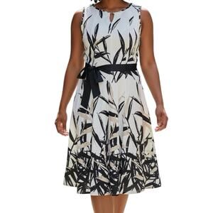 Haani fit and flare A line dress belted sleeveless floral midi maxi plus size 2X